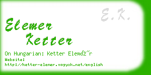 elemer ketter business card